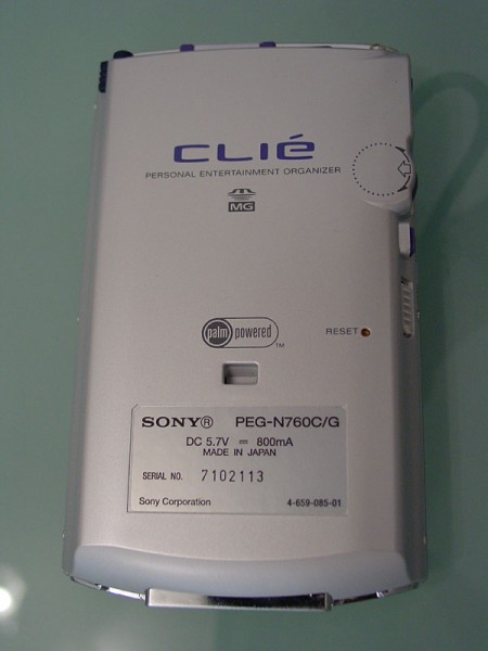 Sony CLIE 760C back